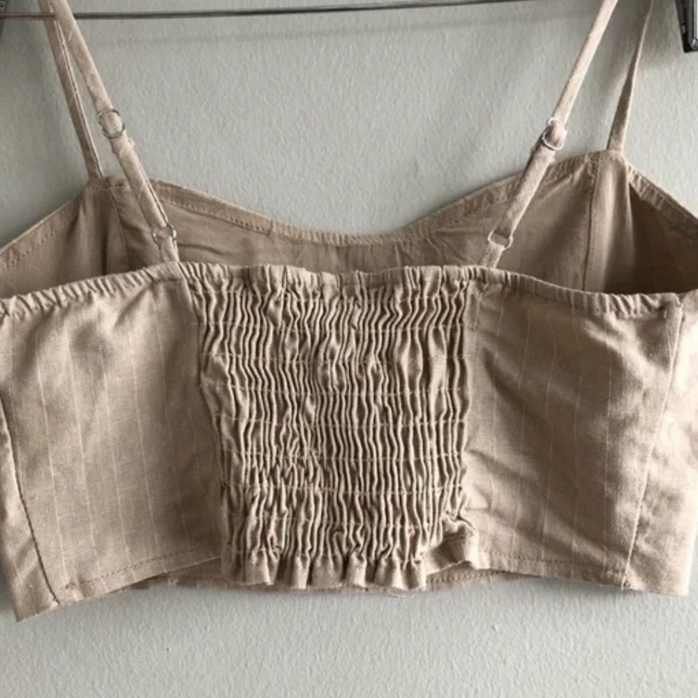 Leith Boho Button Down Spaghetti Strap Striped Br… - image 6